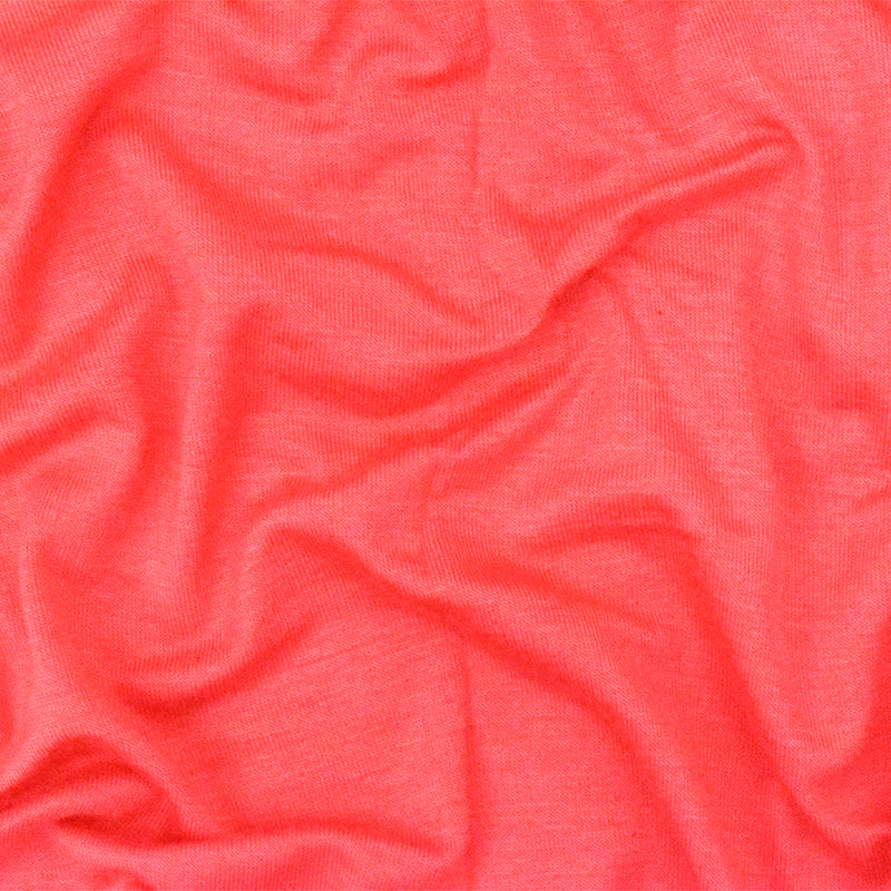 Coral Red Solid Stretch Rayon Jersey Knit Fabric