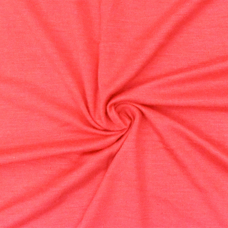 Coral Red Solid Stretch Rayon Jersey Knit Fabric