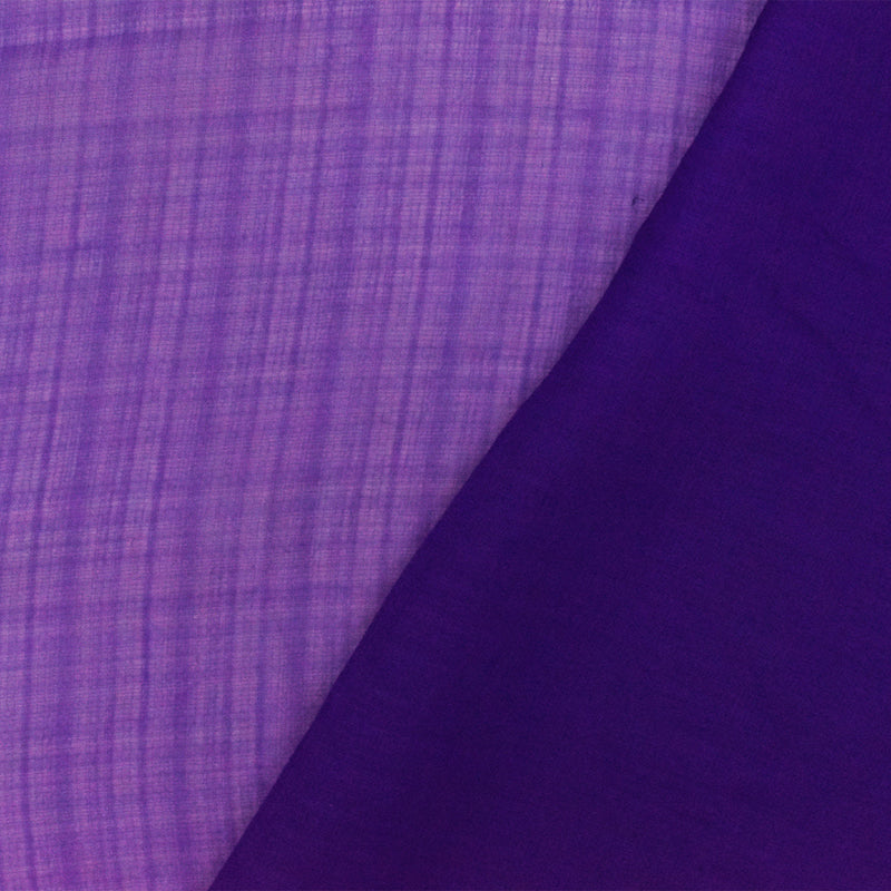 Deep Indigo Purple Solid Cross-Hatch Polyester Chiffon Woven Fabric