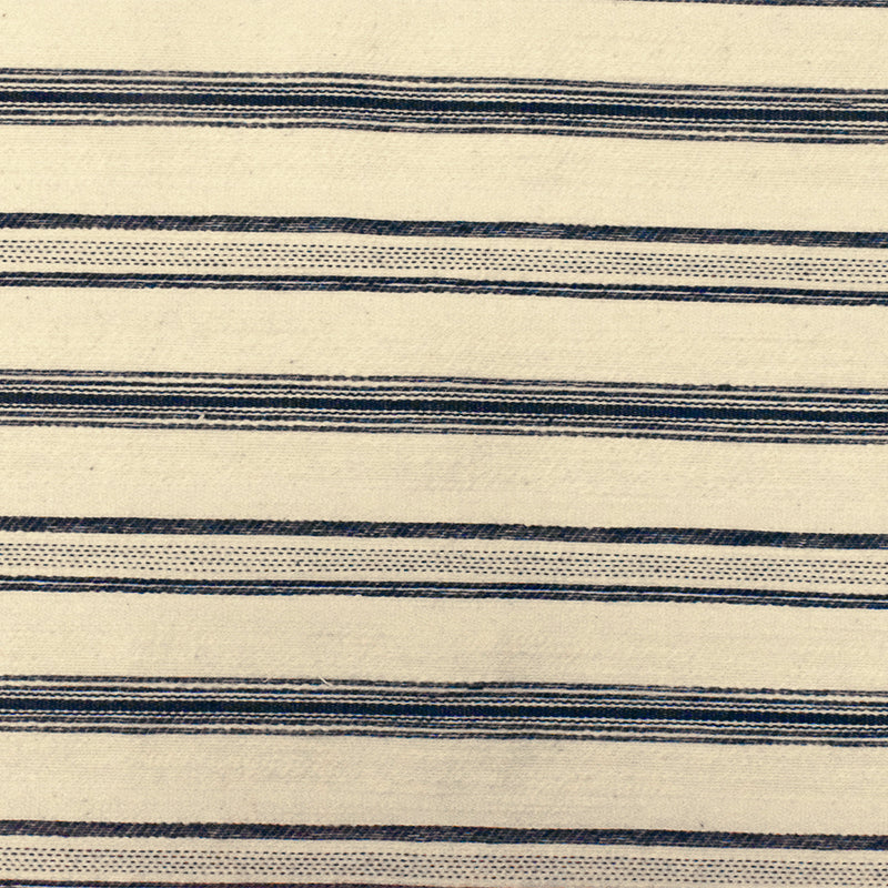 Basic Ivory-Blue Stripe Cotton Polyester Woven Jacketing Fabric