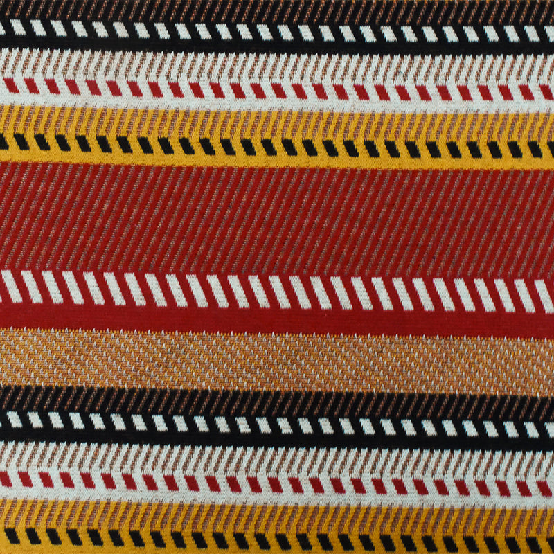 7 YD PC-Red-Yellow-Multi Diagonal Stripe Stretch Double Knit Fabric