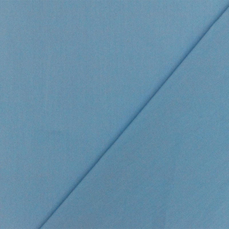 Water Blue Solid Stretch Cotton Blend Broadcloth Woven Fabric