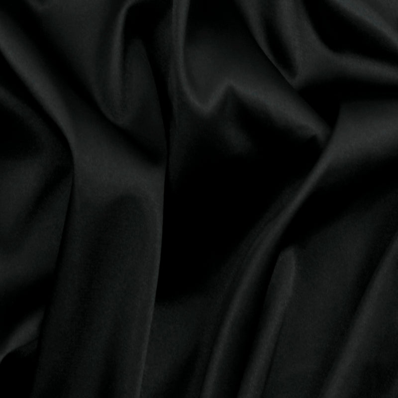 3 5/8 YD PC-Glamorous Black Solid Polyester Satin Woven Fabric