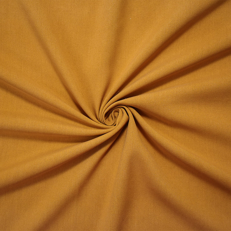 Mustard Washed Silk Solid Woven Fabric
