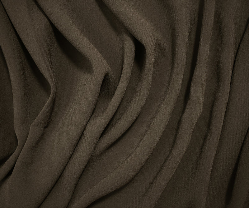 Deep Brown Triacetate-Poly Crepe Back Satin Woven Fabric