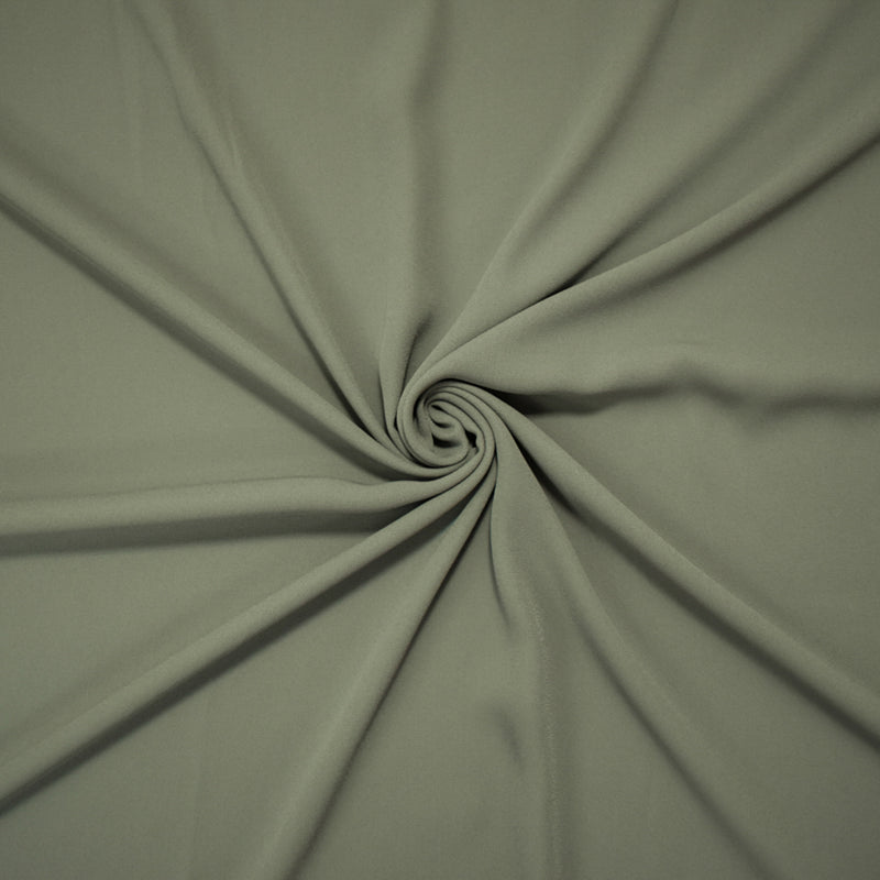 Gray Poly Solid Crepe Momie Georgette Woven Fabric