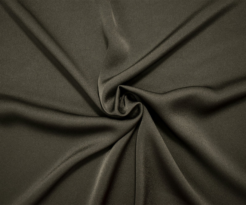 Dark Brown Triacetate-Poly Crepe Back Satin Woven Fabric