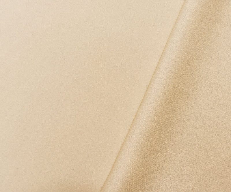 Cream Beige Triacetate-Poly Crepe Back Satin Woven Fabric