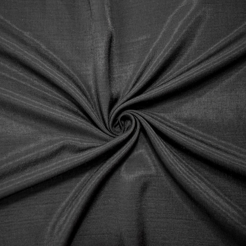 Black Rayon-Poly Sheer Solid Challis Woven Fabric