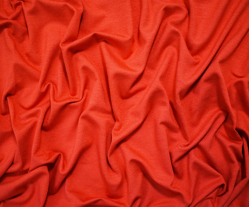 Orange Rayon Stretch Spandex Solid Jersey Knit Fabric