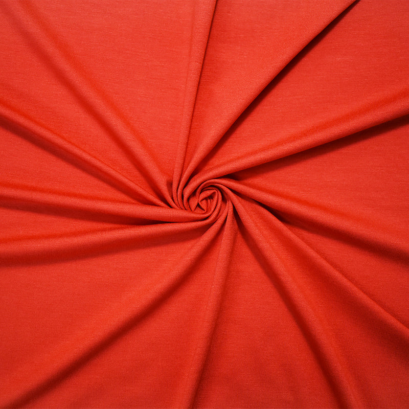 Orange Rayon Stretch Spandex Solid Jersey Knit Fabric