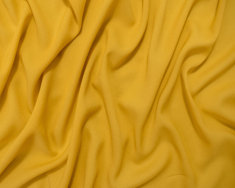 Yellow Poly Momie Crepe Georgette Woven Fabric