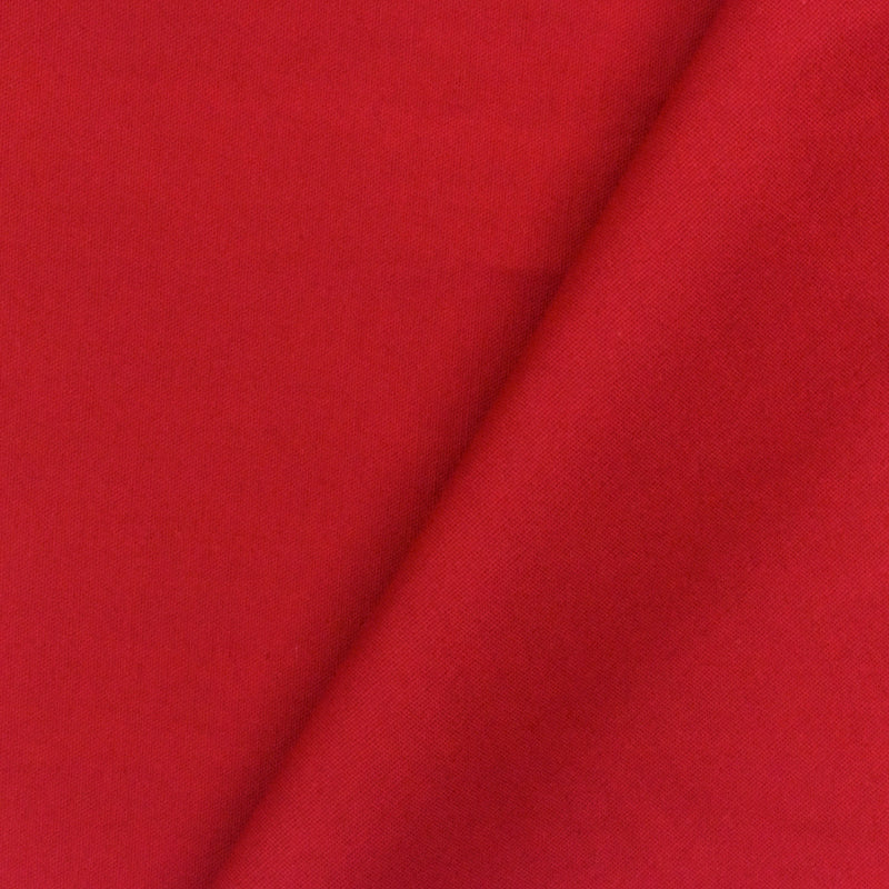 2 YD PC-Dark Red Solid Stretch Poplin Woven Fabric