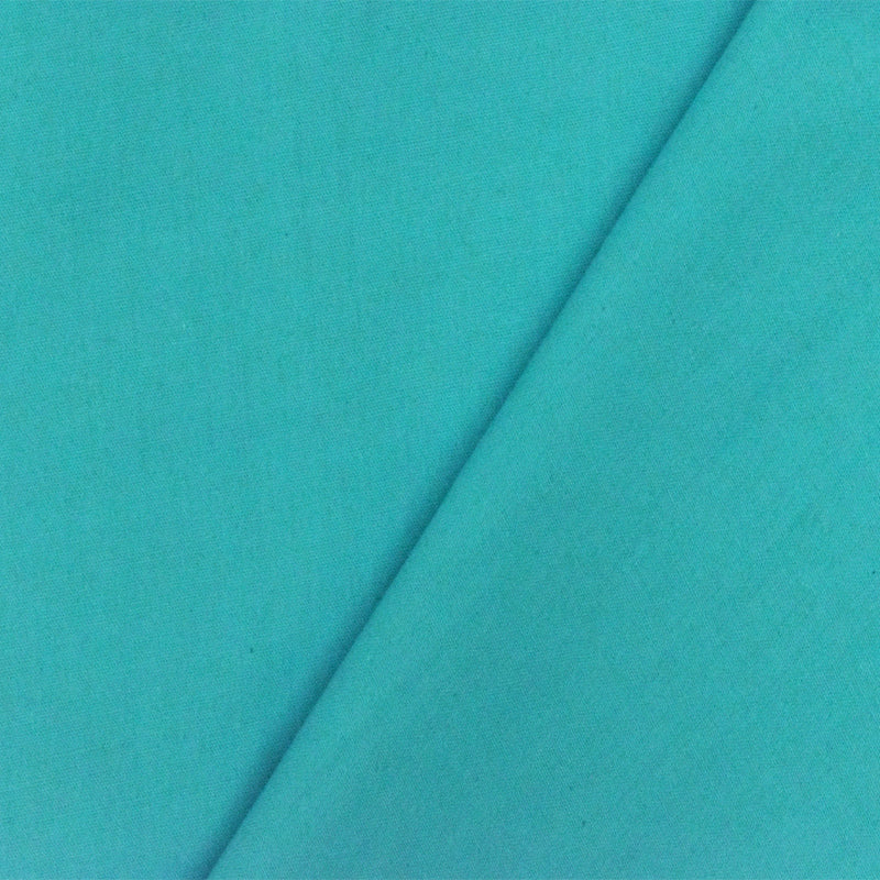 Turquoise Solid Polyester Broadcloth Woven Fabric