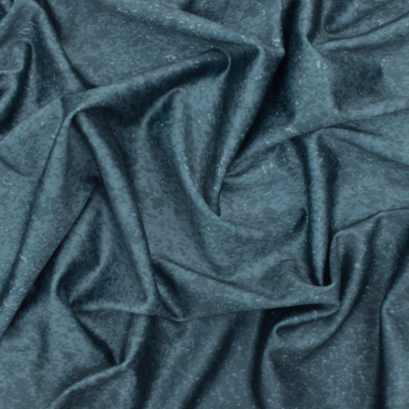 Swamp Teal-Blue Texture Pattern Printed Stretch Tricot Swimwear Knit Fabric