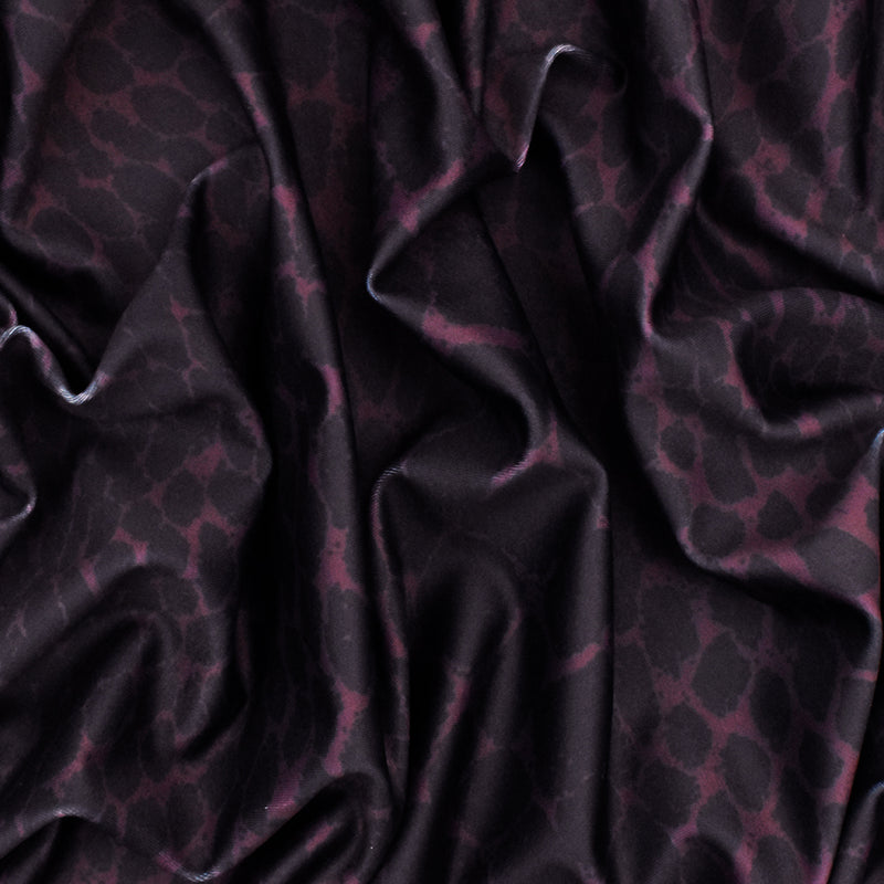 Black-Purple Famous Maker Reptile Print Stretch Tricot Swimwear Knit Fabric