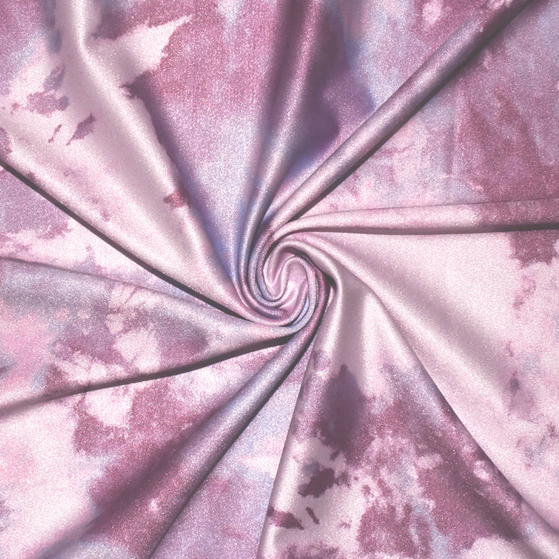 Pink-Purple-Muti Tie Dye Printed Stretch Tricot Yoga Swimwear Knit Fabric