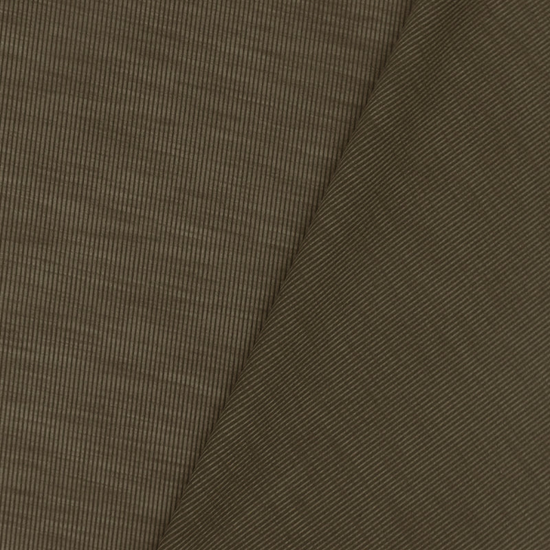 Cocoa Olive Famous Maker Brown Stripe Stretch 2x1 Rib Knit Fabric