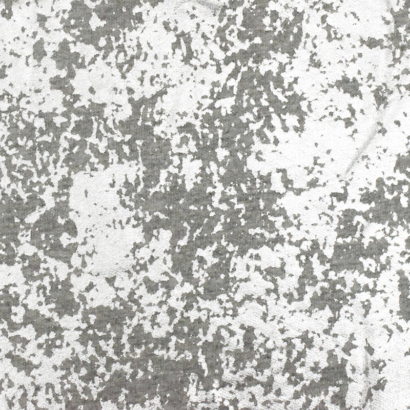 Silver-Gray Famous Maker Abstract Metallic Printed Sweatshirt Fleece Fabric