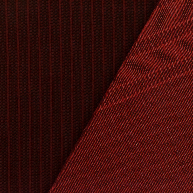 Red-Multi Famous Maker Tribal Stripe Border Stretch Jacquard Double Knit Fabric