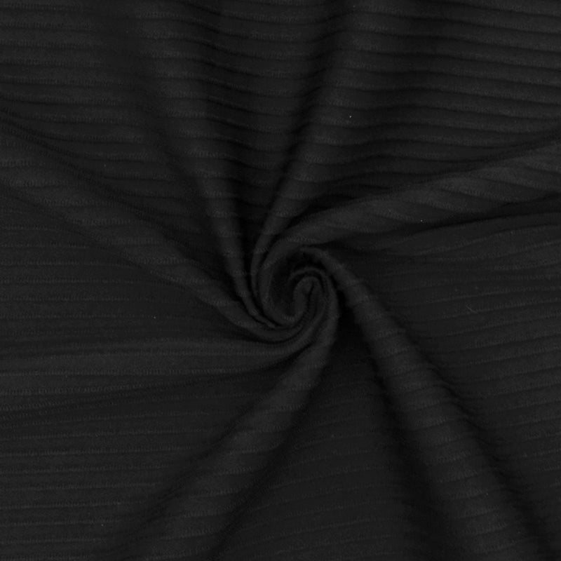 Cold Black Famous Maker 3D Stripe Stretch Activewear Knit Fabric