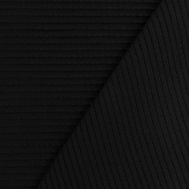 Cold Black Famous Maker 3D Stripe Stretch Activewear Knit Fabric