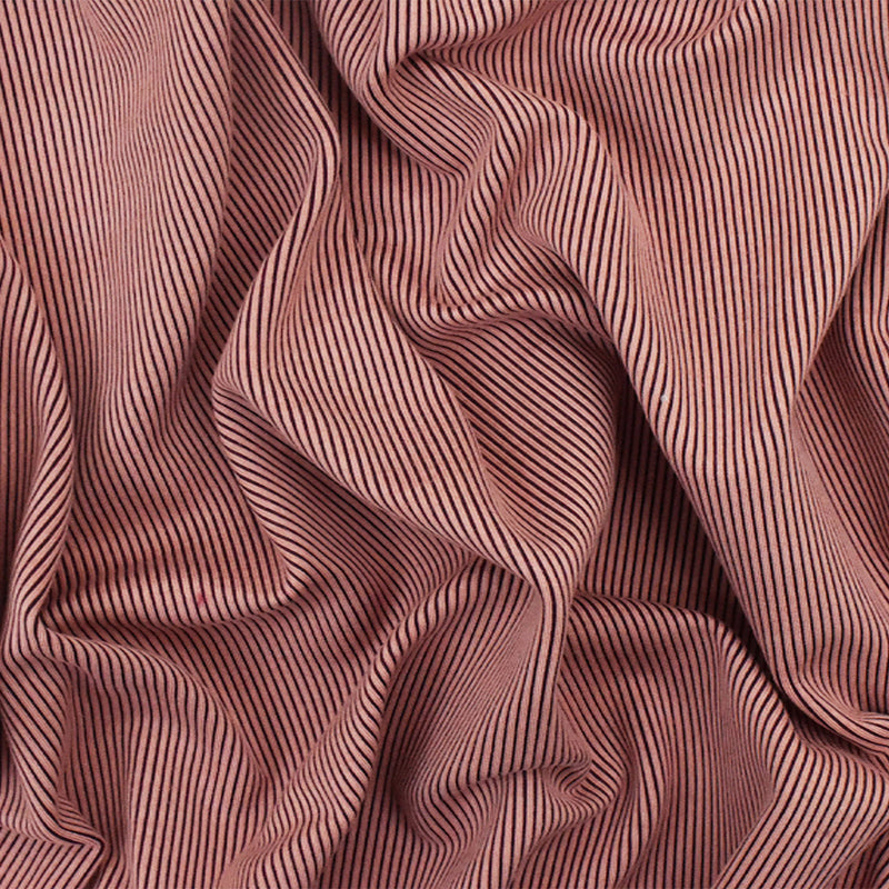 Pink-Purple Famous Maker Stripe Stretch 2x1 Rib Knit Fabric