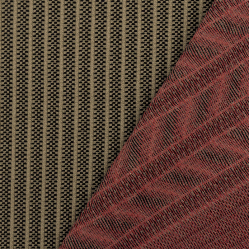 Beige-Multi Famous Maker Tribal Stripe Border Stretch Jacquard Knit Fabric