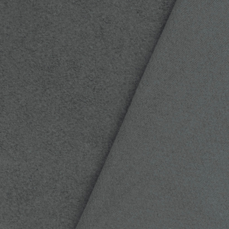 Lazy Gray Solid Stretch Poly-Cotton Sweatshirt Fleece Fabric