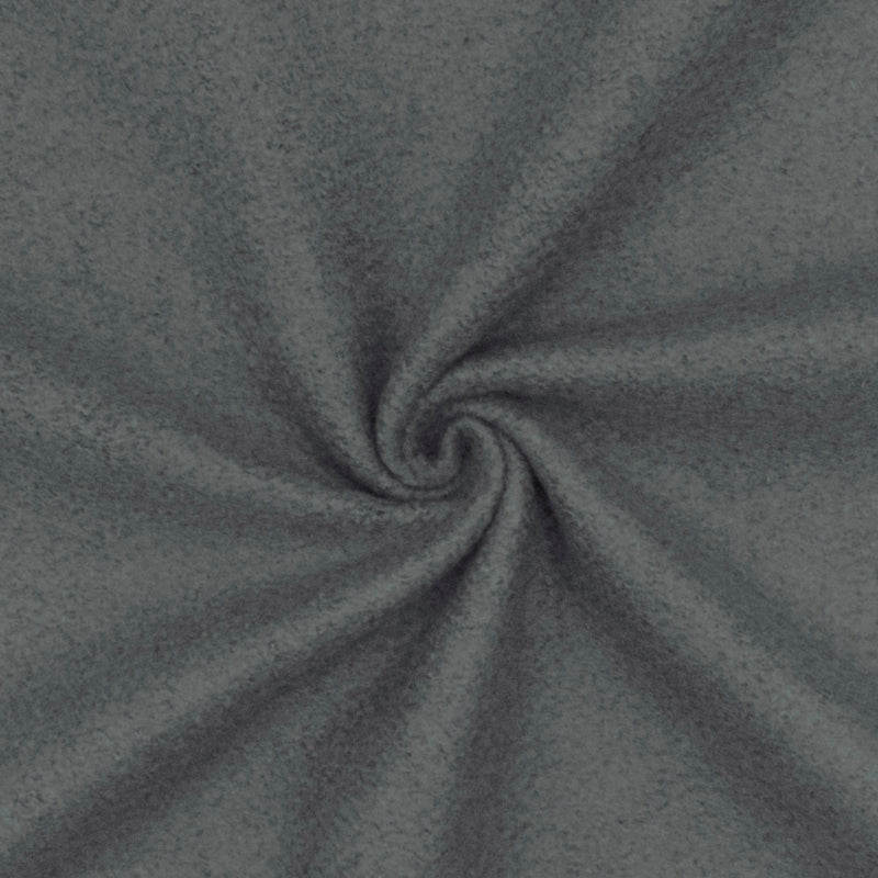 Lazy Gray Solid Stretch Poly-Cotton Sweatshirt Fleece Fabric