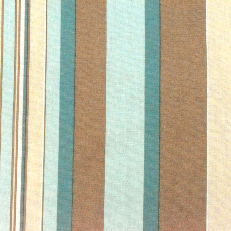 Brown-Blue-Multi Stripe Printed Slub Cotton Woven Shirting Fabric