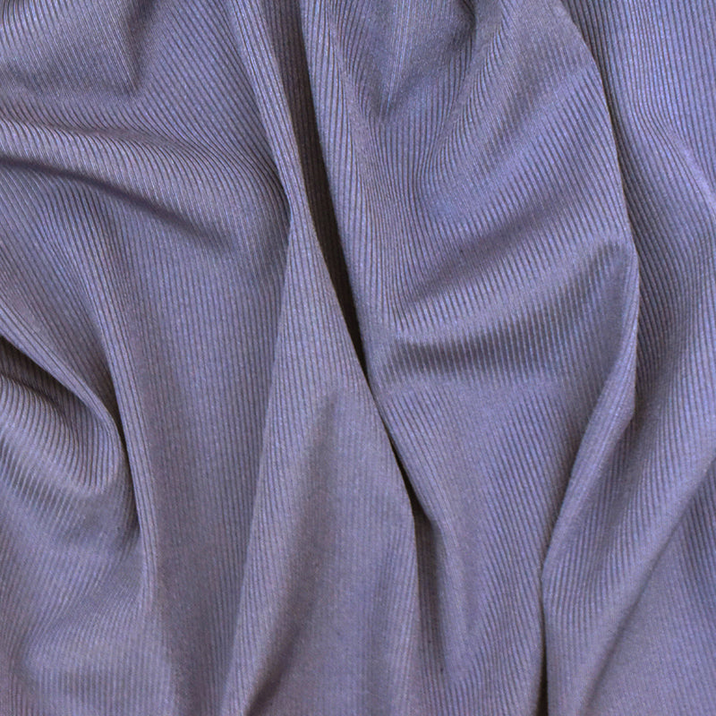 Dusty Periwinkle Purple Famous Designer Stretch 2x2 Rib Knit Fabric