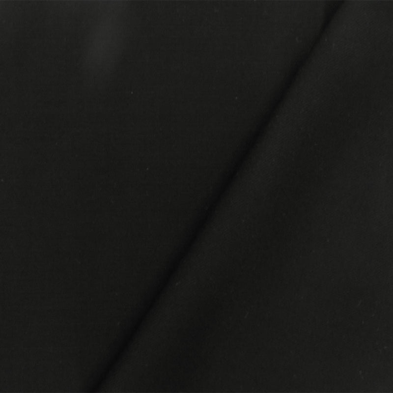 Midnight Black Solid Wool-Cotton Woven Suiting Fabric