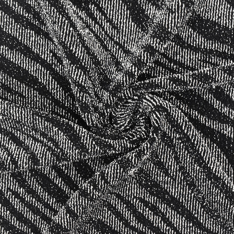 Black-Silver Famous Designer Zebra Jacquard Stretch Slinky Knit Fabric