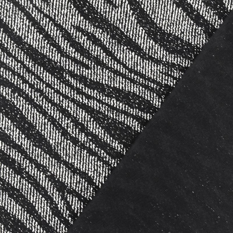 Black-Silver Famous Designer Zebra Jacquard Stretch Slinky Knit Fabric