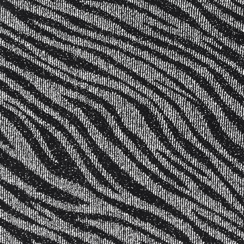 Black-Silver Famous Designer Zebra Jacquard Stretch Slinky Knit Fabric