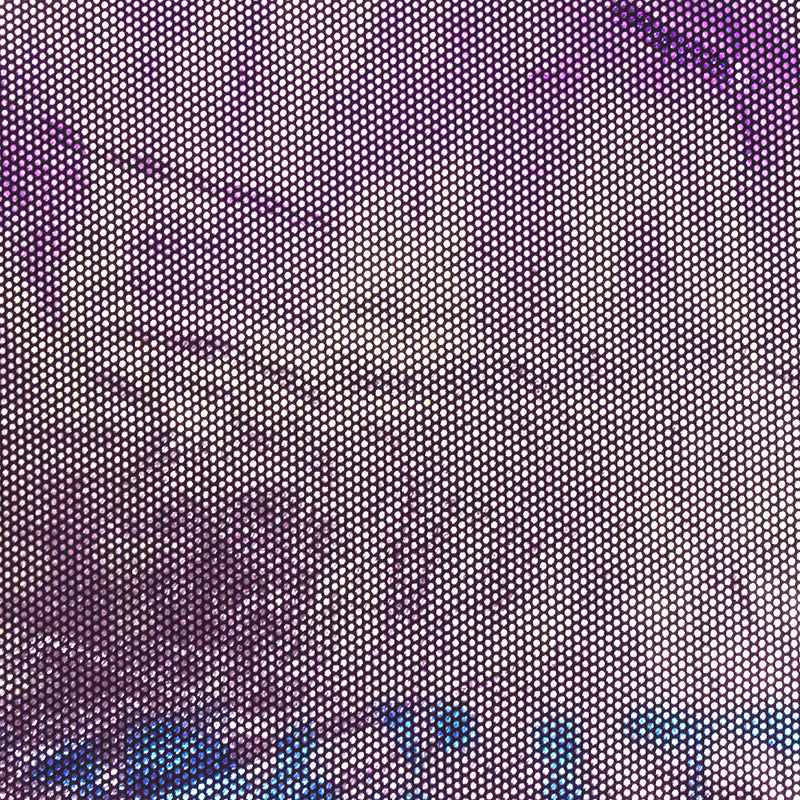Purple-Multi Hologram Micro Dot Foil Printed Stretch Activewear Fabric