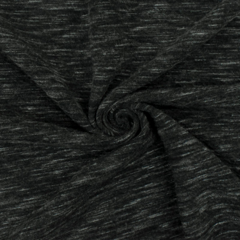 Charcoal Gray Famous Designer Textured Stretch Double Knit Fabric