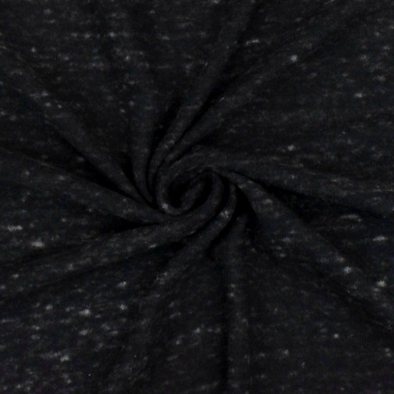 Black-Speckled Brown Famous Designer Texture Brushed Back 1x1 Rib Knit Fabric