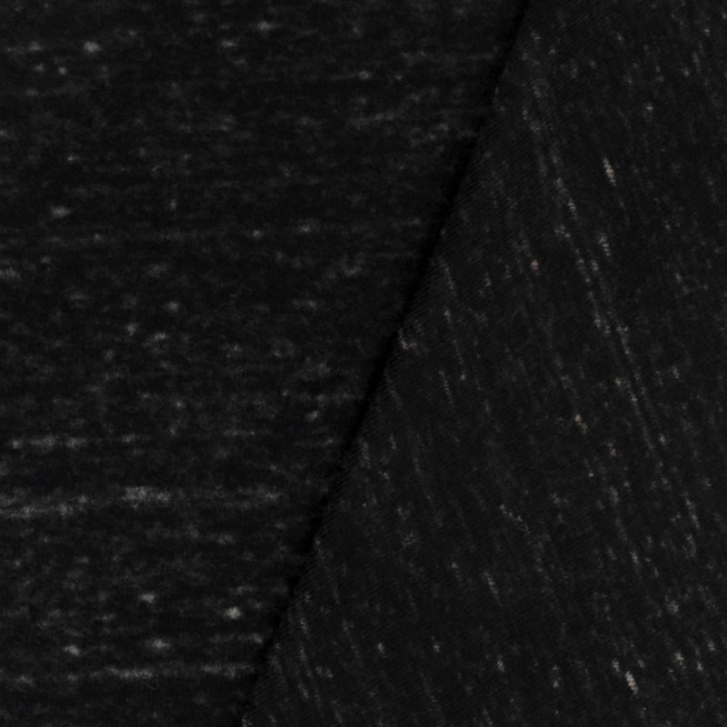 Black-Speckled Brown Famous Designer Texture Brushed Back 1x1 Rib Knit Fabric