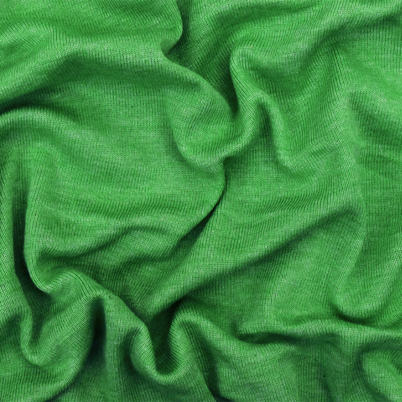 1 YD PC-Kelly Green Slub Stretch Polyester Interlock Knit Fabric