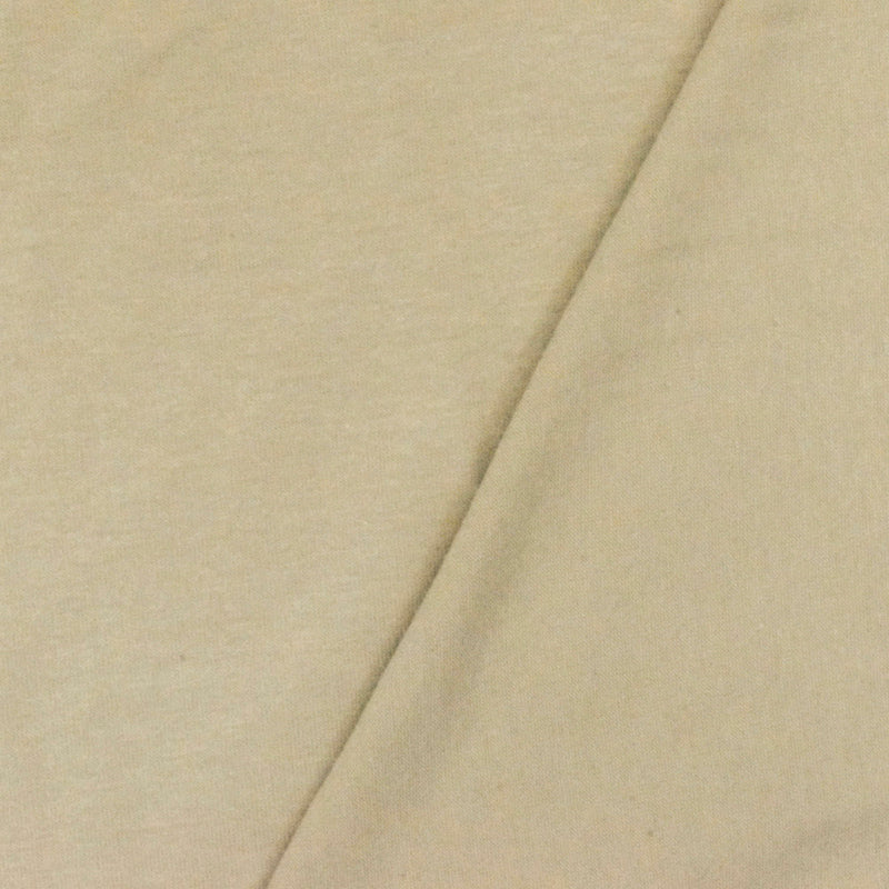Beige Solid Stretch Cotton Jersey Knit Fabric
