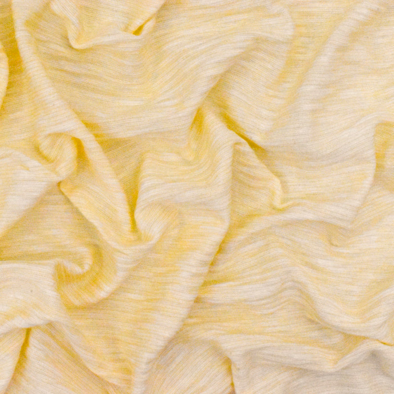 Light Yellow-White Stripe Crinkle Stretch Jersey Knit Fabric
