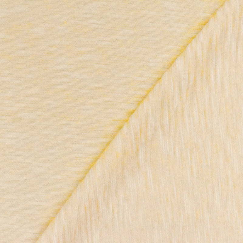 2 YD PC-Light Yellow-White Stripe Crinkle Stretch Jersey Knit Fabric