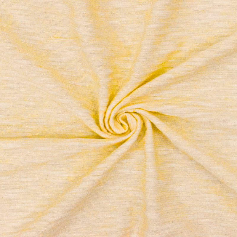 2 YD PC-Light Yellow-White Stripe Crinkle Stretch Jersey Knit Fabric
