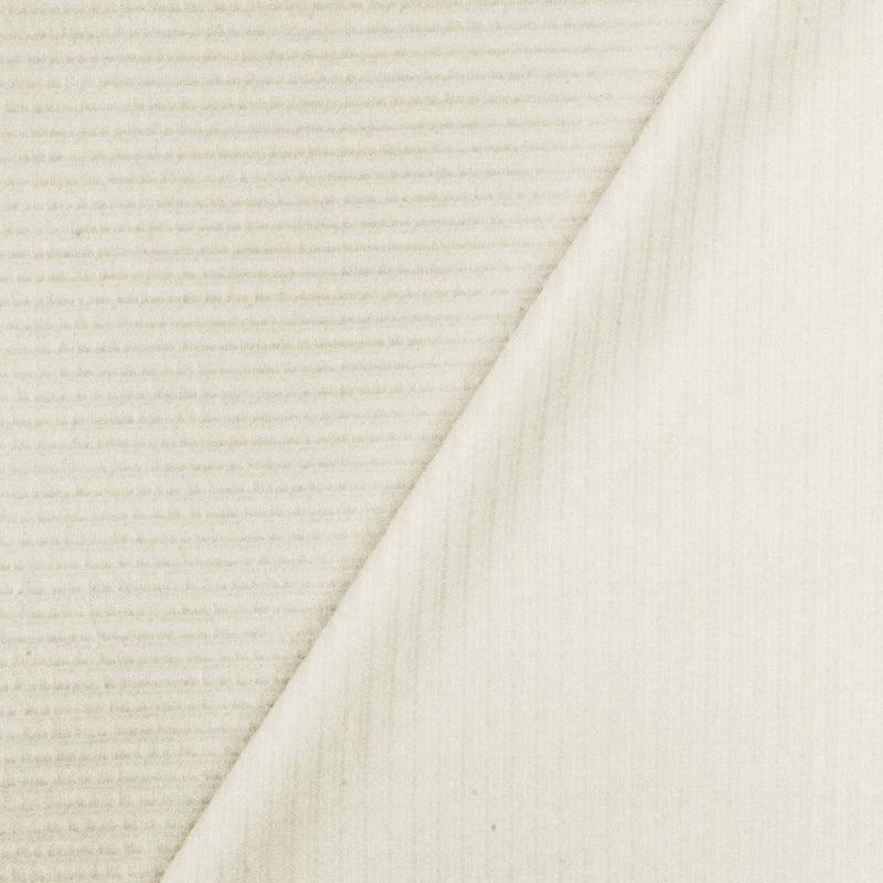 Air Ivory Striped Texture Stretch Polyester Double Knit Fabric