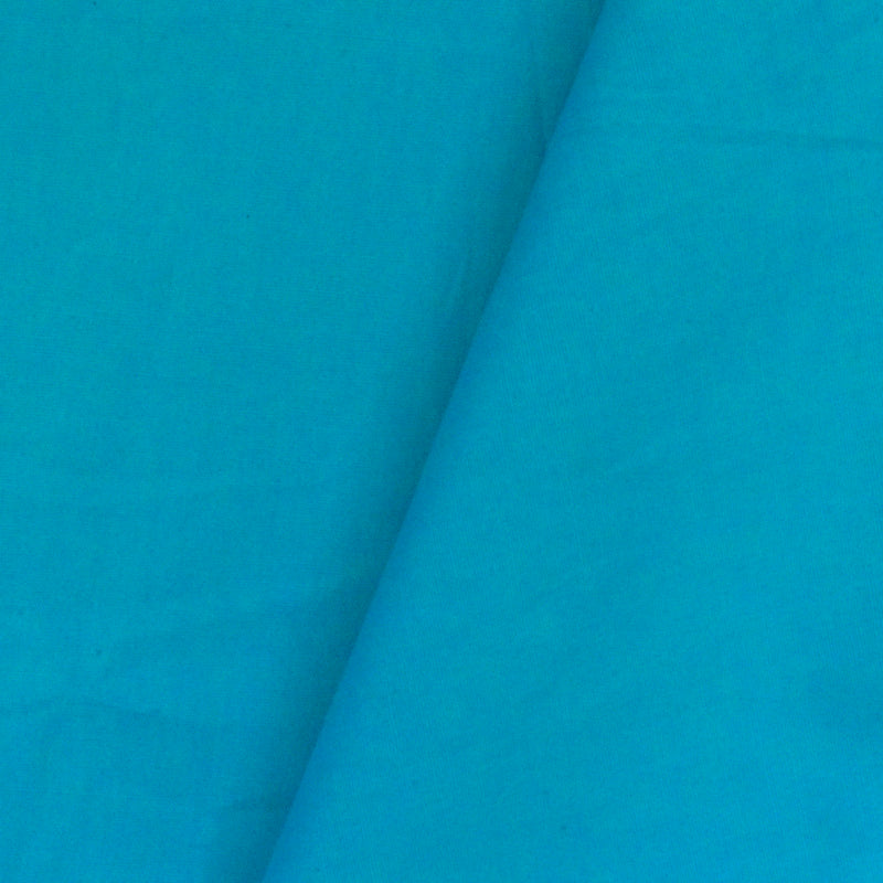 Real Turquoise Solid Stretch Cotton Poplin Woven Fabric