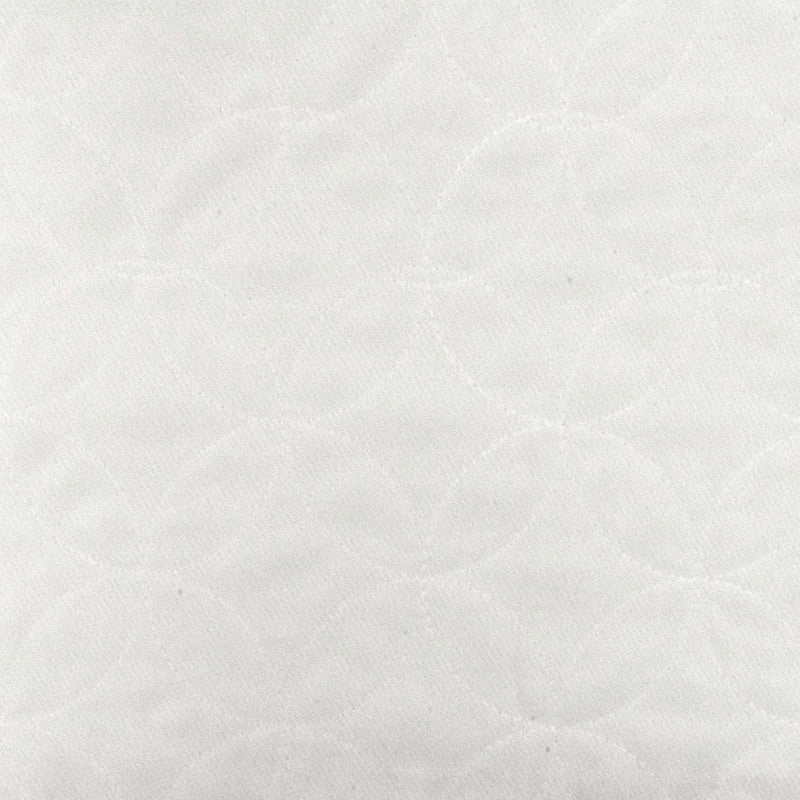 Cloudy White Circle Embroidered Poly Double Woven Fabrics