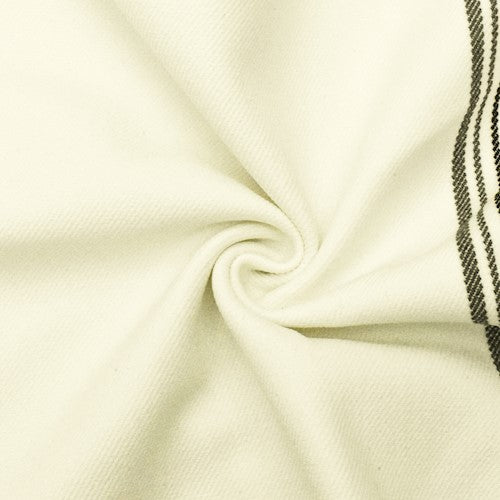 4 YD PC-Ivory/Black/Gray Stripe Twill Double Weave Jacketing  Fabric
