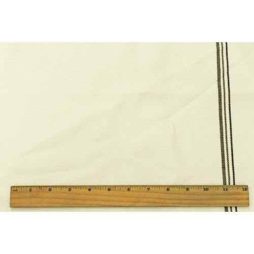 4 YD PC-Ivory/Black/Gray Stripe Twill Double Weave Jacketing  Fabric